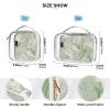 2 Pack Clear Decorative Mens Toiletry Travel Bag TSA Approved Calla Lily Flower Pastel Colors Mint Green Transparent Travel Makeup Bag Travel Essential de maquillaje para view 4