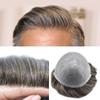Mens Toupee Human Hair Pieces Real Wigs for Mens Hair Systems Replacements 0.06mm V Looped Thin Skin Man Hair Units #330 Dark Brown+30% Gray view 1