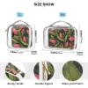 2 Pack Clear Decorative Mens Toiletry Travel TSA Approved Pink Tulipa Green Leaves Flat Illustration Style Reusable Makeup Brush Bag Mens Shaving kit maquillaje para view 4