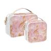2 Pack Clear Decorative Toiletry Bag Men TSA Approved Watercolor Musical Note Golden Pink Waterproof Travel Makeup Bags Shaving Essentials Bolsa de maquillaje view 2