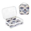 2 Pack Clear Decorative Travel Bag Toiletry TSA Approved Retro French Flower Pattern Orange Blue Transparent Bags for Women Airport Airline Compliant de maquillaje view 3