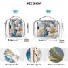 2 Pack Clear Decorative Hanging Travel Toiletry TSA Approved Floralmorphic Letter Z White Lily Flower Oil Painting Style Reusable Makeup Brush Bag Mens Shaving kit para maquillaje view 4