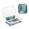 2 Pack Clear Decorative Toiletry Bags for Traveling Women TSA Approved Marble Green Royal Blue Multifunctional Makeup Brush Bag Mens Shaving kit Bolsa de maquillaje view 3