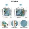 2 Pack Clear Decorative Toiletry Bags for Traveling Women TSA Approved Marble Green Royal Blue Multifunctional Makeup Brush Bag Mens Shaving kit Bolsa de maquillaje view 4