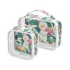 2 Pack Clear Decorative Hanging Travel Toiletry TSA Approved Cartoon Easter Cute Bunny Colorful Easter Egg Transparent Travel Makeup Bags Shaving Essentials maquillaje para view 1