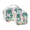 2 Pack Clear Decorative Hanging Travel Toiletry TSA Approved Cartoon Easter Cute Bunny Colorful Easter Egg Transparent Travel Makeup Bags Shaving Essentials maquillaje para view 2