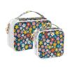 2 Pack Clear Decorative Toiletry Bags for Traveling Women TSA Approved Retro Blue Flower Country Style Transparent Cosmetic Bags for Women for Purse Shaving Essentials Bolsa de almacenamiento view 2