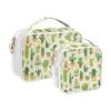 2 Pack Clear Decorative Toiletry Bags for TSA Approved Cactus Green Cartoon Water-Resistant Makeup Brush Bag Shaving Essentials para maquillaje view 2