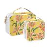 2 Pack Clear Decorative Mens Toiletry Bag TSA Approved Nature Lily Flower Yellow Waterproof Makeup Organizer Bag Mens Shaving kit Bolsa de almacenamiento view 2