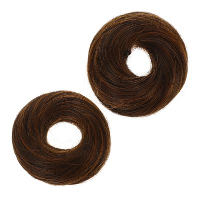 AUTSUPPL 2pcs Donut Hair Bun Holders Natural Look Hair Extensions Scrunchies for Women and Girls Easy to Use Synthetic Hairpieces Light Brown