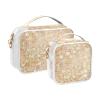2 Pack Clear Decorative Toiletry Bag for Women TSA Approved Heart Romantic Rose Red Waterproof Cosmetic Bags with Zipper Mens Shaving kit de maquillaje view 2