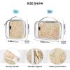 2 Pack Clear Decorative Toiletry Bag for Women TSA Approved Heart Romantic Rose Red Waterproof Cosmetic Bags with Zipper Mens Shaving kit de maquillaje view 4