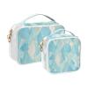 2 Pack Clear Decorative Toiletry Hanging Bag TSA Approved Delicate Cartoon Crystal Mint Green Gold Waterproof Makeup Travel Bag Shaving Essentials maquillaje view 2