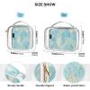 2 Pack Clear Decorative Toiletry Hanging Bag TSA Approved Delicate Cartoon Crystal Mint Green Gold Waterproof Makeup Travel Bag Shaving Essentials maquillaje view 4
