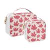 2 Pack Clear Decorative Toiletry Bag Large TSA Approved Red Maple Leaf Multifunctional Makeup Brush Bag Mens Shaving kit para maquillaje view 2