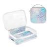 2 Pack Clear Decorative Travel Toiletry Bags TSA Approved Pink Blue Marble Leopard Print Reusable Makeup Travel Bag Mens Shaving kit de maquillaje para view 3