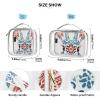 2 Pack Clear Decorative Mens Toiletry Bag TSA Approved Boho Red and Blue Rabbit Multifunctional Cosmetic Bags for Women for Purse Mens Shaving kit de maquillaje view 4