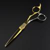 Hair Cutting, 6inch Professional 440c Steel Gold Scissor Cutting Barber Haircut Thinning Hairdressing view 2