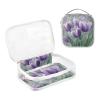 2 Pack Clear Decorative Mens Toiletry Bags TSA Approved Purple Tulipa Violets Flowers Spring Waterproof Makeup Brush Bag Travel Essential de maquillaje view 3