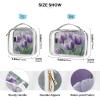 2 Pack Clear Decorative Mens Toiletry Bags TSA Approved Purple Tulipa Violets Flowers Spring Waterproof Makeup Brush Bag Travel Essential de maquillaje view 4