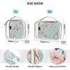 2 Pack Clear Decorative Small Toiletry Bag TSA Approved Nature Peach Cherry Blossom Teal Portable Cosmetic Bag Travel Mens Shaving kit Bolsa de maquillaje view 4