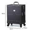 LSSOAZZVVN Large Makeup Vanity Case on Wheels with Mirror Professional High Capacity Cosmetics Box Trolley Case for Hairdressing Nail Makeup view 2