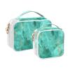 2 Pack Clear Decorative Hanging Travel Toiletry TSA Approved Pale Greenish-Gold Marble Texture Transparent Makeup Brush Bag Airport Airline Compliant Bolsa de almacenamiento view 2