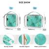 2 Pack Clear Decorative Hanging Travel Toiletry TSA Approved Pale Greenish-Gold Marble Texture Transparent Makeup Brush Bag Airport Airline Compliant Bolsa de almacenamiento view 4