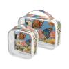 2 Pack Clear Decorative Mens Toiletry Bags TSA Approved Summer White Pink Daisies Butterfly Reusable Makeup Brush Bag Mens Shaving kit Bolsa de almacenamiento view 1