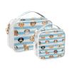 2 Pack Clear Decorative Hanging Travel Toiletry TSA Approved Blue White Striped Dog Multifunctional Makeup Brush Bag Travel Essential para maquillaje view 2