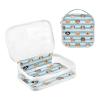 2 Pack Clear Decorative Hanging Travel Toiletry TSA Approved Blue White Striped Dog Multifunctional Makeup Brush Bag Travel Essential para maquillaje view 3