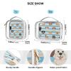 2 Pack Clear Decorative Hanging Travel Toiletry TSA Approved Blue White Striped Dog Multifunctional Makeup Brush Bag Travel Essential para maquillaje view 4