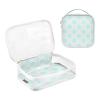 2 Pack Clear Decorative Toiletry Bags for TSA Approved Mint Green Plaid Reusable Makeup Travel Bag Shaving Essentials de maquillaje view 3
