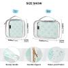 2 Pack Clear Decorative Toiletry Bags for TSA Approved Mint Green Plaid Reusable Makeup Travel Bag Shaving Essentials de maquillaje view 4