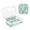 2 Pack Clear Decorative Toiletry Travel Bag TSA Approved Flowers Mint Green Water-Resistant Makeup Bag Organizer Travel Essential maquillaje para view 3