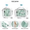 2 Pack Clear Decorative Toiletry Travel Bag TSA Approved Flowers Mint Green Water-Resistant Makeup Bag Organizer Travel Essential maquillaje para view 4