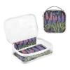 2 Pack Clear Decorative Mens Toiletry Travel TSA Approved Purple and Pink Hyacinth Flowers with Green Leaves Portable Makeup Brush Bag Shaving Essentials Bolsa de almacenamiento view 3