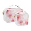 2 Pack Clear Decorative Travel Toiletry kit TSA Approved Watercolor Art Flowers Red Transparent Makeup Bag Travel Journey Essential de maquillaje para view 2