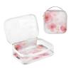 2 Pack Clear Decorative Travel Toiletry kit TSA Approved Watercolor Art Flowers Red Transparent Makeup Bag Travel Journey Essential de maquillaje para view 3