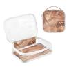 2 Pack Clear Decorative Toiletry Bag Travel TSA Approved Rose Gold Texture Portable Cosmetic Travel Bags for Women Airport Airline Compliant de maquillaje view 3