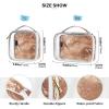 2 Pack Clear Decorative Toiletry Bag Travel TSA Approved Rose Gold Texture Portable Cosmetic Travel Bags for Women Airport Airline Compliant de maquillaje view 4