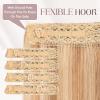 MY-LADY Halo Hair Extensions Real Human Hair for Women Golden Brown & Light Blonde Clip in Remy Hairpiece with Adjustable Invisible Wire 18 Inch 80G view 2
