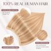 MY-LADY Halo Hair Extensions Real Human Hair for Women Golden Brown & Light Blonde Clip in Remy Hairpiece with Adjustable Invisible Wire 18 Inch 80G view 4