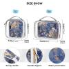 2 Pack Clear Decorative Travel Toiletry Bag TSA Approved Chic Abstract Fireworks Bursting Painting Blue Gold Reusable Makeup Brush Bag Mens Shaving kit maquillaje view 4