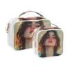 2 Pack Clear Decorative Toiletry Bag for Women TSA Approved Anime Beauty Water-Resistant Travel Cosmetic Bags for Women Mens Shaving kit para maquillaje view 2