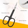 CGBE Cuticle Scissors Extra Fine Curved Blade, Super Slim Manicure Scissors for Cuticles Professional Small Scissors with Precise Pointed Tip Grooming Blades, Eyebrow, Eyelash, and Dry Skin - Black view 2