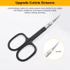 CGBE Cuticle Scissors Extra Fine Curved Blade, Super Slim Manicure Scissors for Cuticles Professional Small Scissors with Precise Pointed Tip Grooming Blades, Eyebrow, Eyelash, and Dry Skin - Black view 3