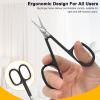 CGBE Cuticle Scissors Extra Fine Curved Blade, Super Slim Manicure Scissors for Cuticles Professional Small Scissors with Precise Pointed Tip Grooming Blades, Eyebrow, Eyelash, and Dry Skin - Black view 4