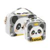 2 Pack Clear Decorative Mens Toiletry Travel TSA Approved Panda Cartoon Star Grey Water-Resistant Makeup Brush Bag Mens Shaving kit para maquillaje view 2