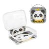 2 Pack Clear Decorative Mens Toiletry Travel TSA Approved Panda Cartoon Star Grey Water-Resistant Makeup Brush Bag Mens Shaving kit para maquillaje view 3